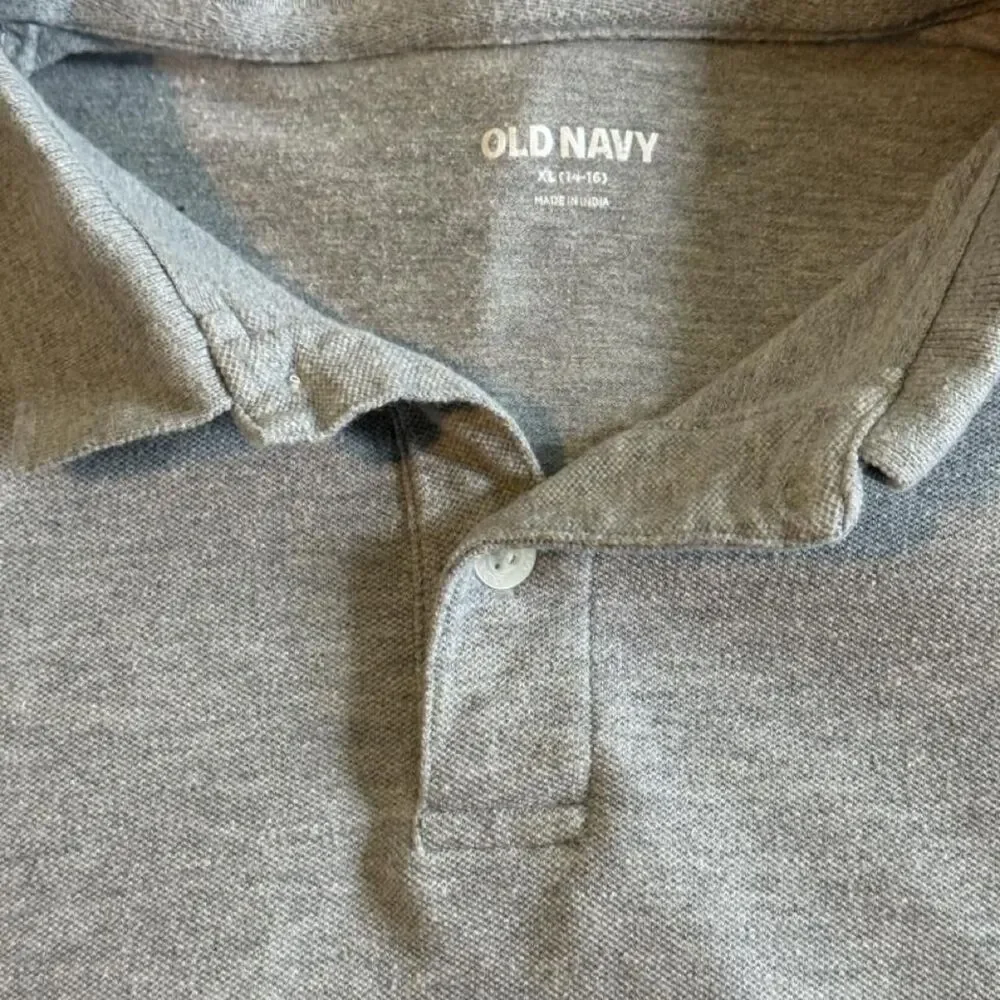 Old Navy Boys Gray Polo Shirt Bundle Lot of 3 Casual Short Sleeve School Size XL